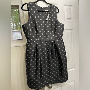 J Crew Jacquard Polka Dot Sheath Dress Black